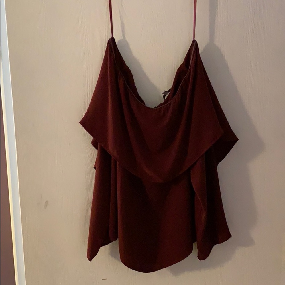 Naked Zebra Strapless Blouse (Maroon)